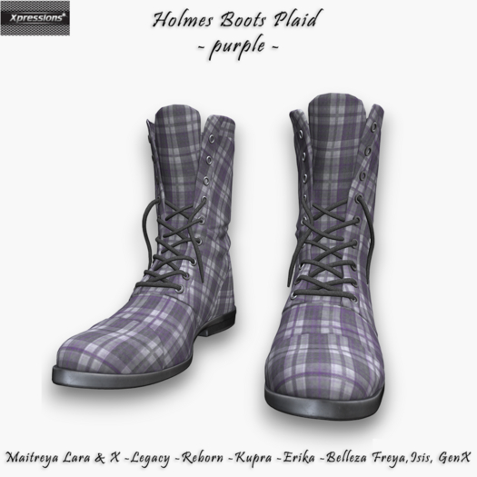 [Xprs] - Holmes Boots Plaid Purple