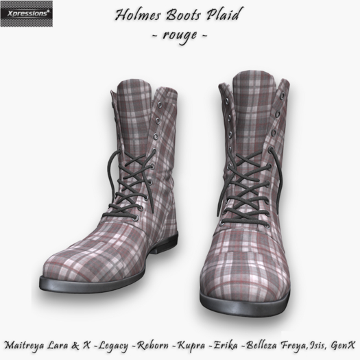 [Xprs] - Holmes Boots Plaid Rouge