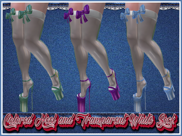 --{Mefy's}-- Maitreya Color Heel (White Socks Transparent)