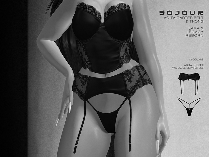 SOJOUR - Agita garter belt & thong - demo