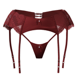 SOJOUR - Agita garter belt & thong - scarlet
