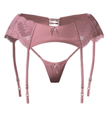 SOJOUR - Agita garter belt & thong - salmon