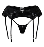 SOJOUR - Agita garter belt & thong - pvc