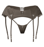 SOJOUR - Agita garter belt & thong - olive