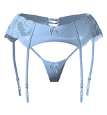 SOJOUR - Agita garter belt & thong - blue
