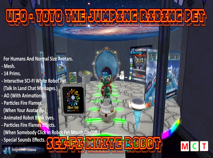 UFO - YOYO THE JUMPING RIDING PET SCI-FI WHITE ROBOT BOX