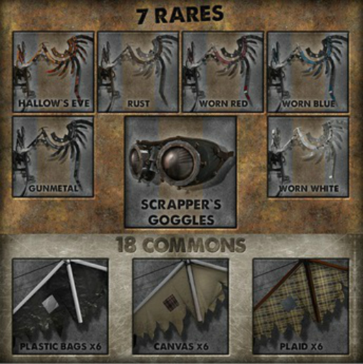 [ContraptioN] Junkyard Devil Wings *worn white* BOXED RARE