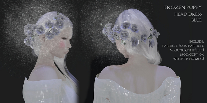 *N*Frozen Poppy head dress Blue<vend>