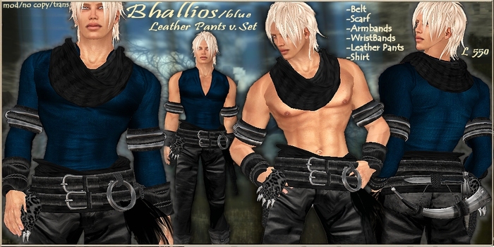 FM Set Bhallios -Leather Pants v. vs/blue
