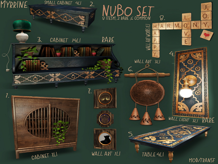 3. Myrrine. NuBo set cabinet RARE