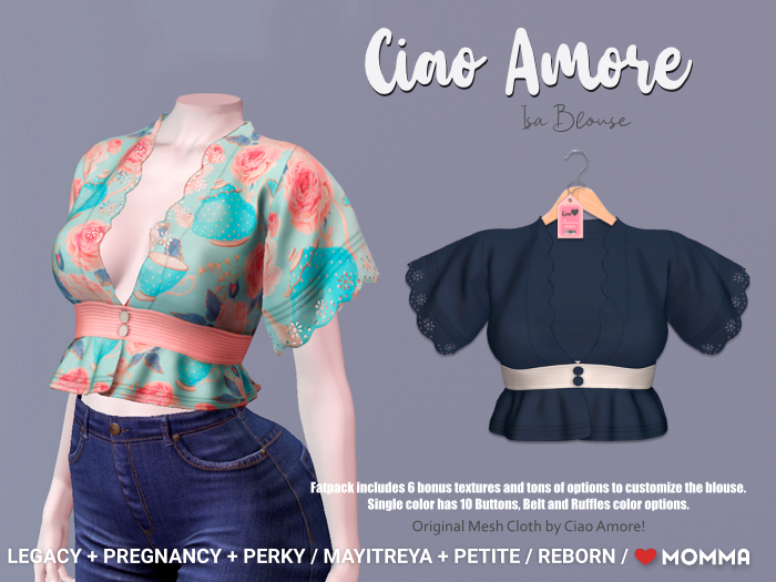 Ciao Amore! - Isa Blouse (F) Navy