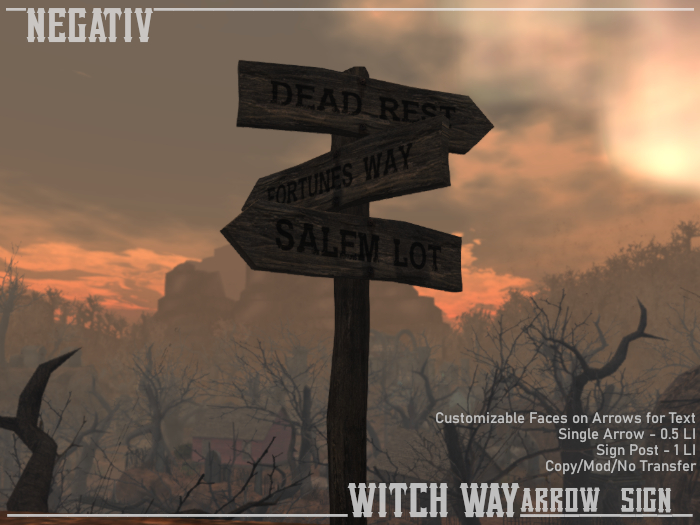  ̅NEGATIV ̅  Witch Way Arrow Signs