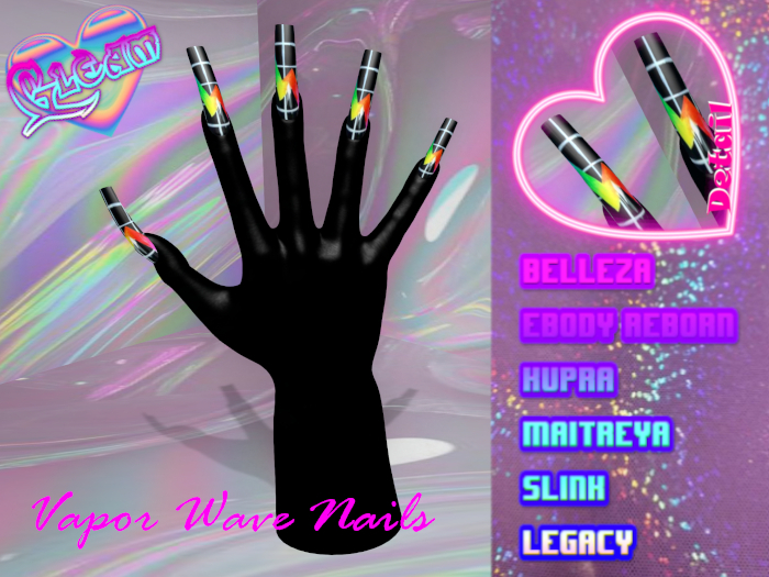GLEAM: Vapor Wave Nails - Square