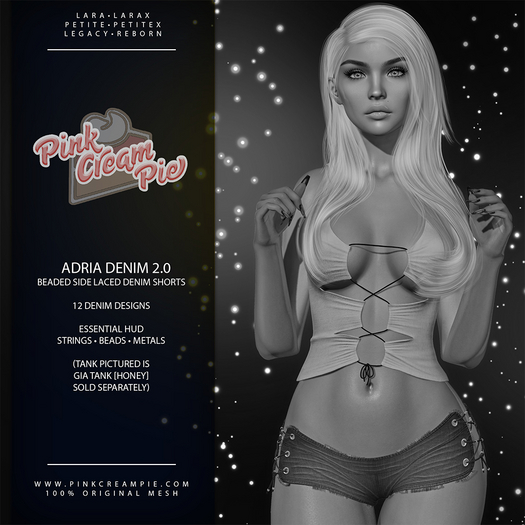 Adria Booty Shorts 2.0 [Denim Pack DEMO] - Maitreya Lara • LaraX • Petite • PetiteX • Legacy • Reborn Clothing