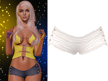 Adria Booty Shorts 2.0 [White Denim] - Maitreya Lara • LaraX • Petite • PetiteX • Legacy • Reborn Clothing