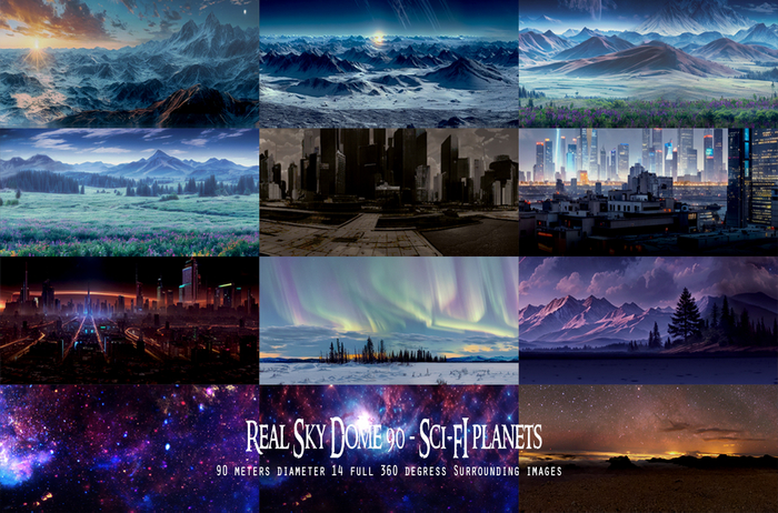  Mesh Entity: Real Sky Dome (90mts) Sci-Fi Planets 