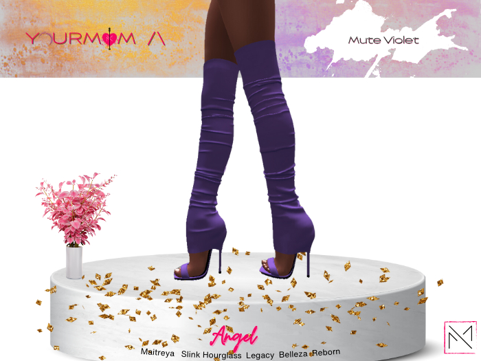 YOURMOM /\ - Angel Thigh High Heels ' Mute Violet