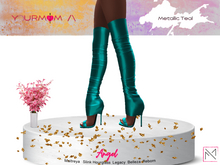 YOURMOM /\ - Angel Thigh High Heels ' Metallic Teal