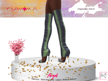 YOURMOM /\ - Angel Thigh High Heels ' Metallic Mint