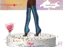 YOURMOM /\ - Angel Thigh High Heels ' Metallic Blue