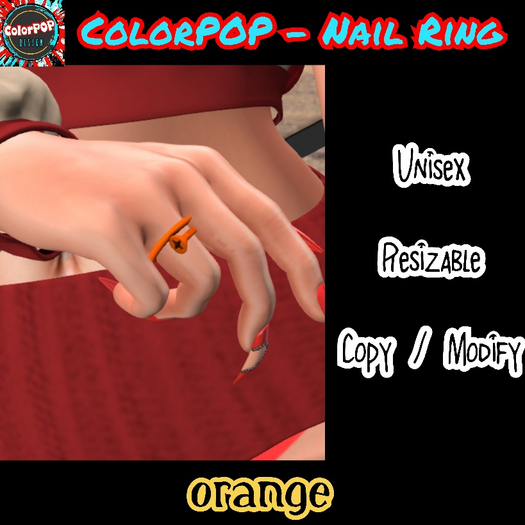 ColorPOP - Nail Ring - Orange BOX (ADD to Unpack)