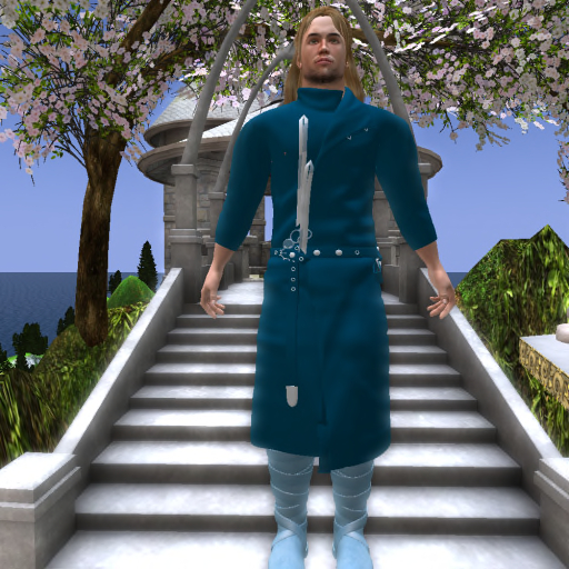 Medieval Renaissance Men's Outfit Blue-Silver