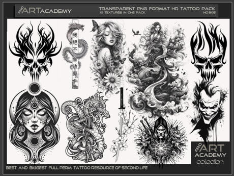 Second Life Marketplace - @PAA - Tattoo Texture Pack 905
