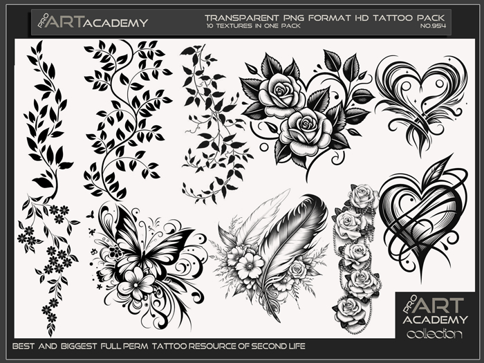Second Life Marketplace - @PAA - Tattoo Texture Pack 954