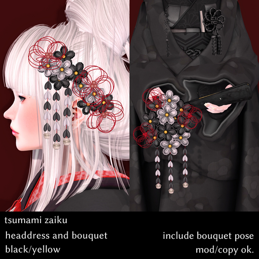 *N*TsumamiZaiku Bouquet/HeadDress yellow
