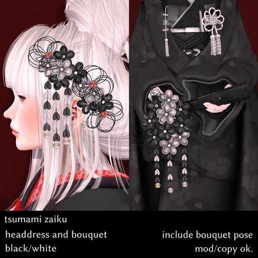 *N*TsumamiZaiku Bouquet/HeadDress white