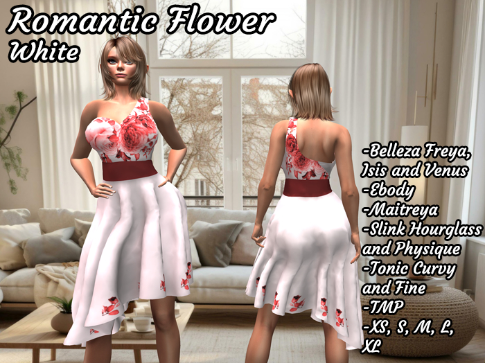 Romantic Flowers White