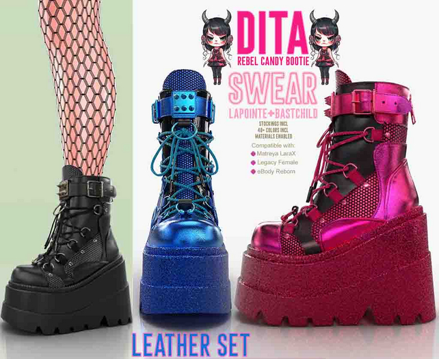 Platform Boots - Rebel Candy LEATHER 