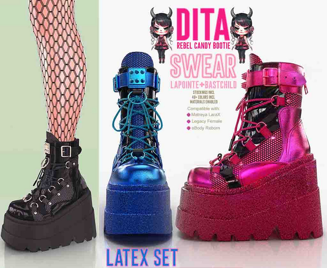 Platform Boots - Rebel Candy LATEX 