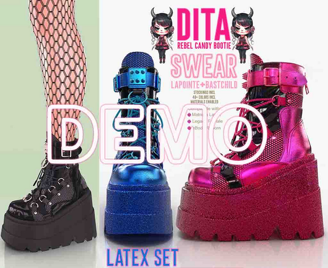 Platform Boots - Rebel Candy LATEX DEMO