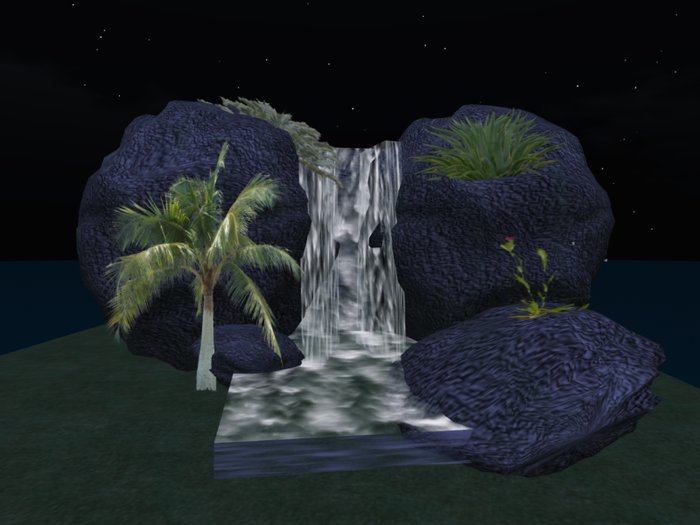Waterfall with plants