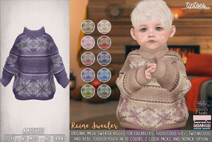 . tiptoes - Raine Sweater - Amethyst