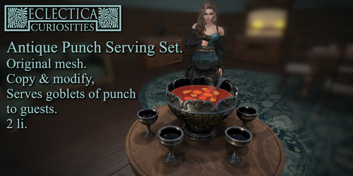 Eclectica- Antique Punch Serving Set- black