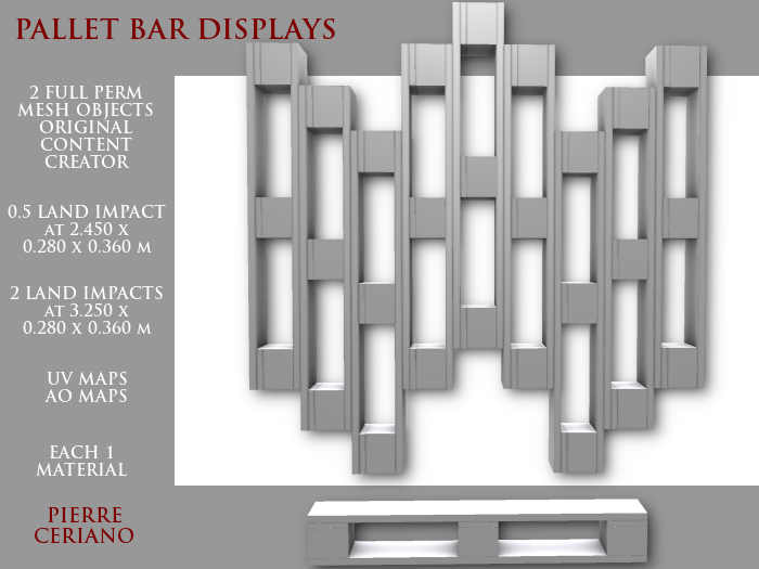 Pallet bar displays - 0.5 or 2 LI - 2 Mesh objects