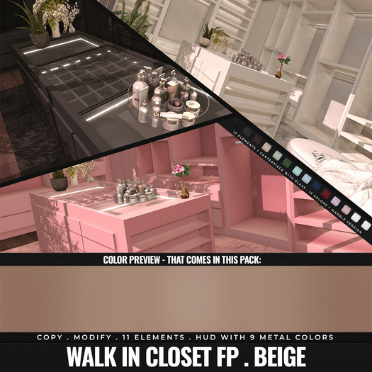 [BL] Walk in closet // set beige . FATPACK