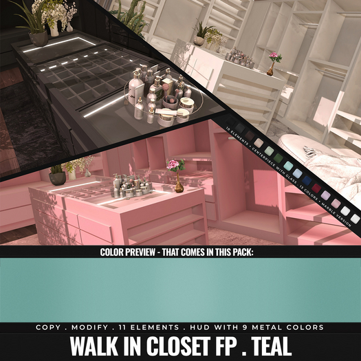 [BL] Walk in closet // set teal . FATPACK