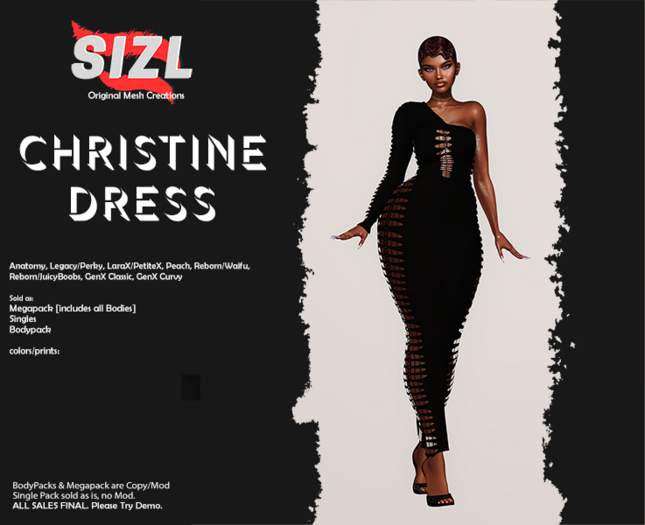 SIZL CHRISTINE DRESS BLACK [UNPACK]