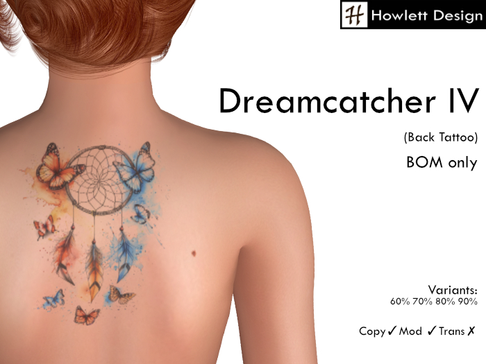 [HDesign] Dreamcatcher IV (Back Tattoo)