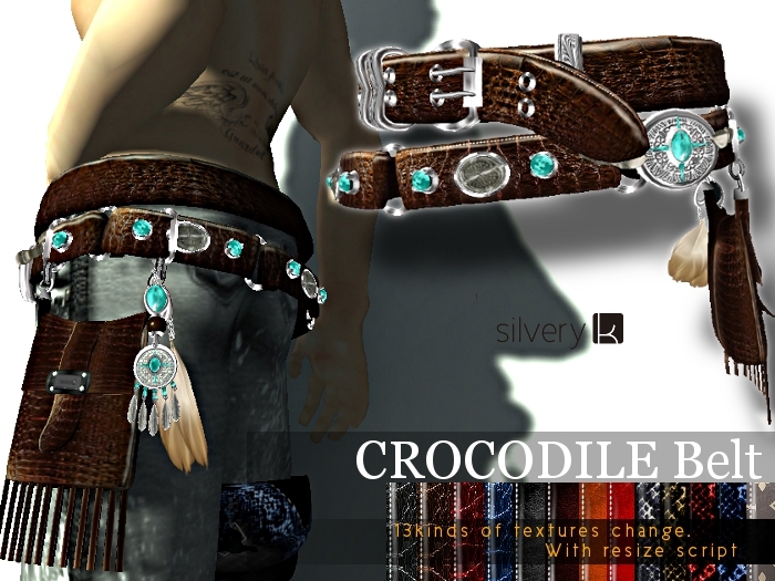 *:..Silvery K..:*Crocodile Belt_Men