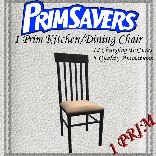 PrimSavers - 1 Prim Bars Dining Chair -  12 Textures *Boxed*