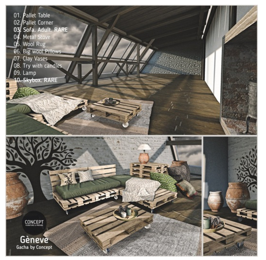 Concept} *03. Geneve. Pallet Sofa. RARE