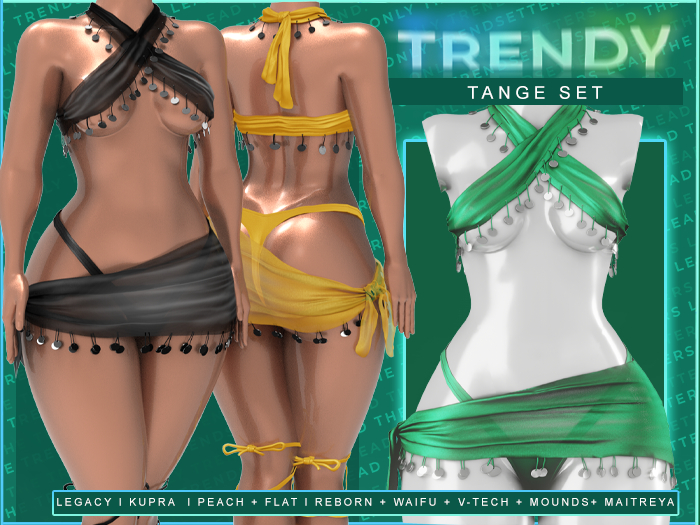[TRENDY] Tange Fringe Set - Emerald