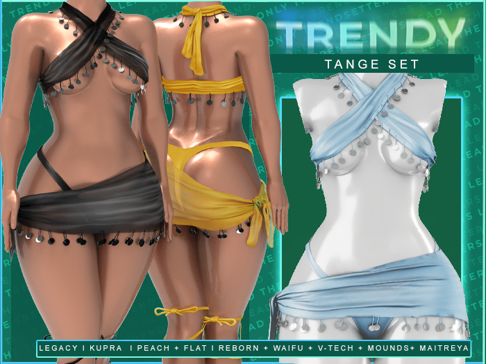 [TRENDY] Tange Fringe Set - Sky 