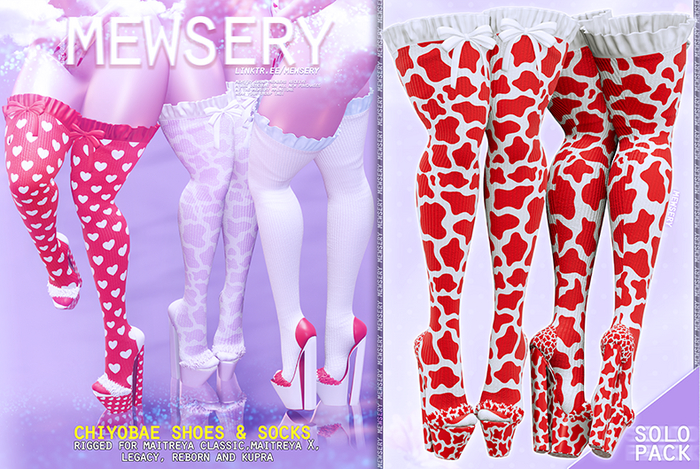 #Mewsery Chiyobae Heels{Cow.Ruby}