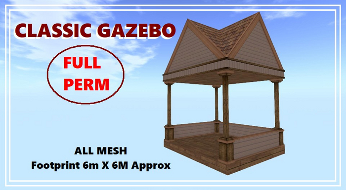 CLASSIC GAZEBO WOOD FULL PERM (BOXED)