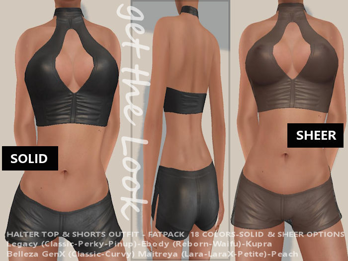 GIFT HALTER TOP & SHORTS FATPACK-MAITREYA LARA-LARAX-PETITE-EBODY REBORN-WAIFU-KUPRA-BELLEZA GENX-CURVY-LEGACY-PERKY